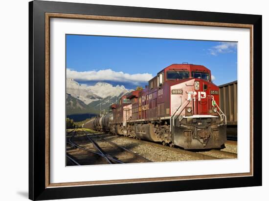 Canadian Pacific Freight Train Locomotive at Banff Station-Neale Clark-Framed Photographic Print