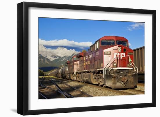 Canadian Pacific Freight Train Locomotive at Banff Station-Neale Clark-Framed Photographic Print