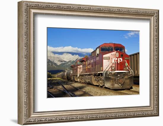 Canadian Pacific Freight Train Locomotive at Banff Station-Neale Clark-Framed Photographic Print