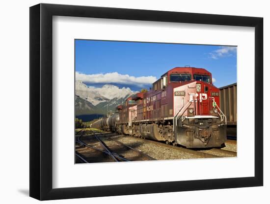 Canadian Pacific Freight Train Locomotive at Banff Station-Neale Clark-Framed Photographic Print