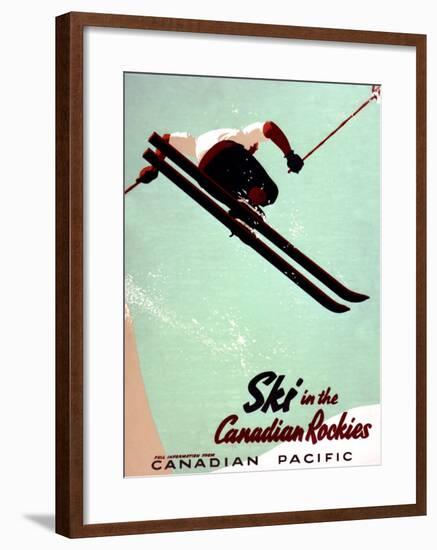 Canadian Pacific Snow Ski Rockies-Unknown Unknown-Framed Giclee Print