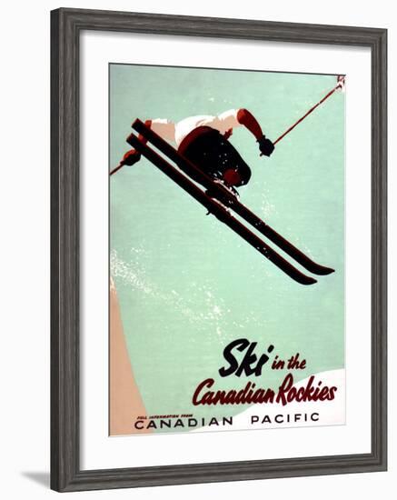 Canadian Pacific Snow Ski Rockies-Unknown Unknown-Framed Giclee Print