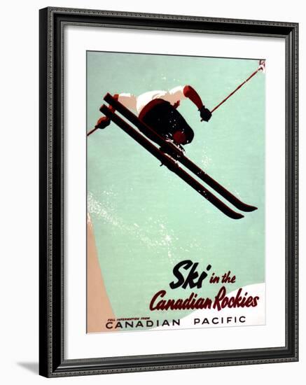 Canadian Pacific Snow Ski Rockies-Unknown Unknown-Framed Giclee Print