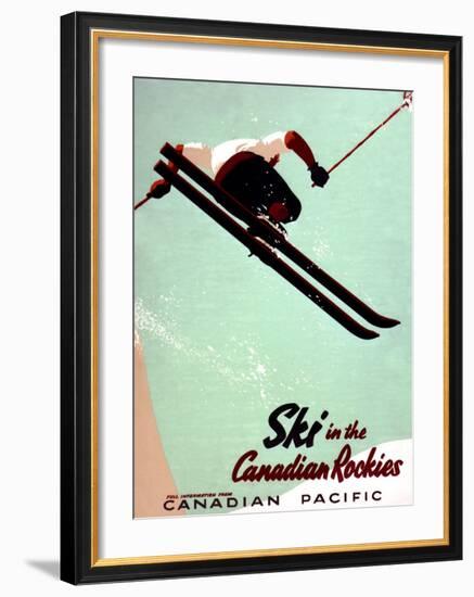 Canadian Pacific Snow Ski Rockies-Unknown Unknown-Framed Giclee Print
