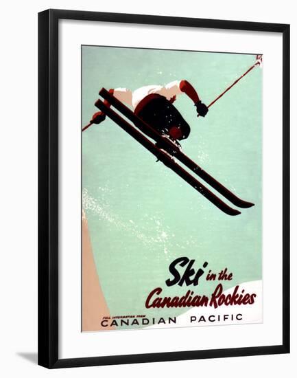 Canadian Pacific Snow Ski Rockies-Unknown Unknown-Framed Giclee Print