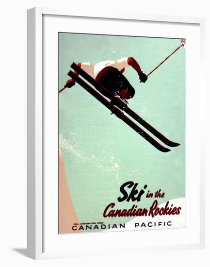 Canadian Pacific Snow Ski Rockies-Unknown Unknown-Framed Giclee Print