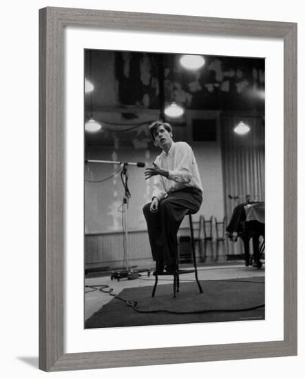 Canadian Pianist Glenn Gould Listens in Columbia Recording Studio Decides to Record Section Again-Gordon Parks-Framed Premium Photographic Print