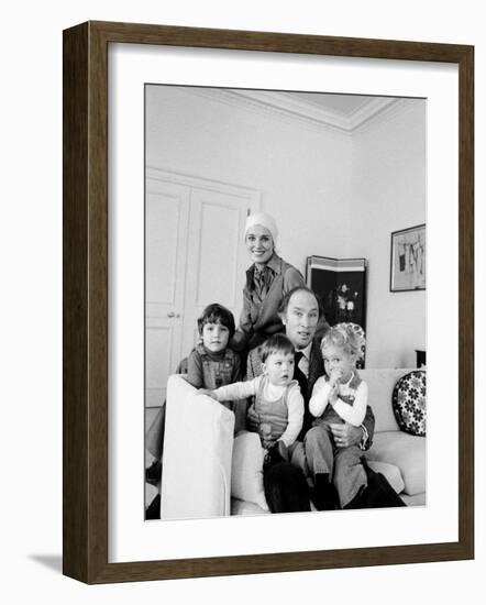 Canadian Prime Minister Pierre Trudeau with His Wife and Children at Home-Alfred Eisenstaedt-Framed Photographic Print