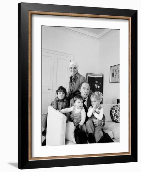 Canadian Prime Minister Pierre Trudeau with His Wife and Children at Home-Alfred Eisenstaedt-Framed Photographic Print