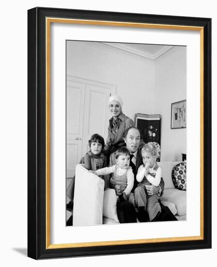 Canadian Prime Minister Pierre Trudeau with His Wife and Children at Home-Alfred Eisenstaedt-Framed Photographic Print