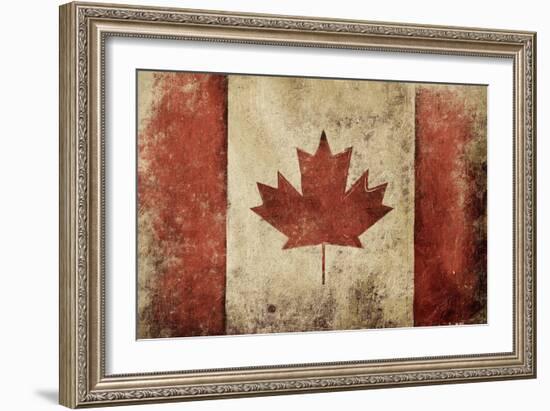 Canadian Rustic Flag-Jace Grey-Framed Art Print