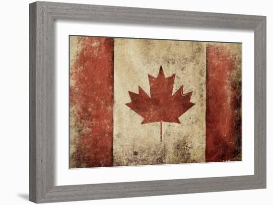 Canadian Rustic Flag-Jace Grey-Framed Art Print
