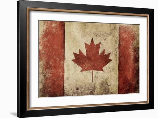 Canadian Rustic Flag-Jace Grey-Framed Art Print