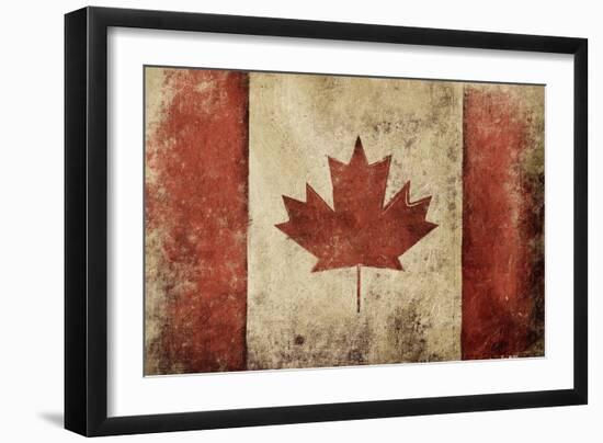 Canadian Rustic Flag-Jace Grey-Framed Art Print