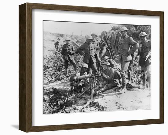 Canadian Soldiers Testing a Vickers Machine Gun-Robert Hunt-Framed Photographic Print