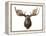 Canadian Taxidermy Moose Head Hunting Trophy, Mounted on an Oak Shield, Vancouver-null-Framed Premier Image Canvas