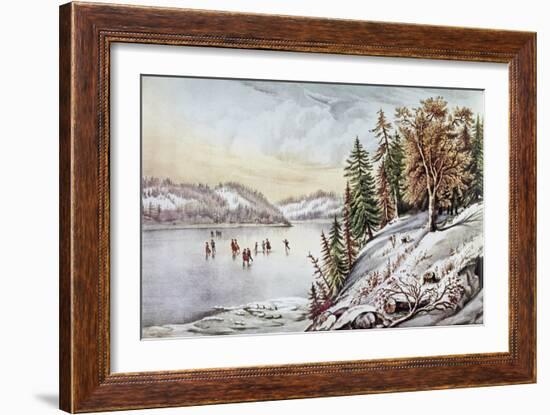 Canadian Winter Scene-Currier & Ives-Framed Giclee Print