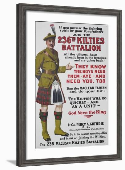 Canadian World War One Recruiting Poster-null-Framed Giclee Print