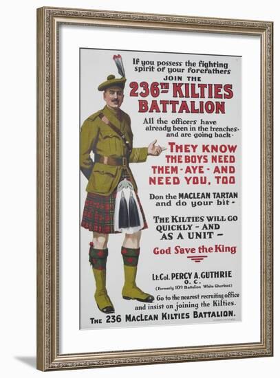 Canadian World War One Recruiting Poster-null-Framed Giclee Print