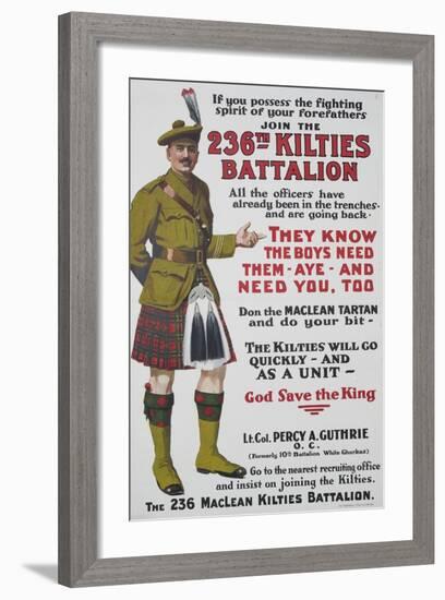 Canadian World War One Recruiting Poster-null-Framed Giclee Print