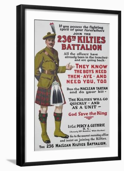 Canadian World War One Recruiting Poster-null-Framed Giclee Print