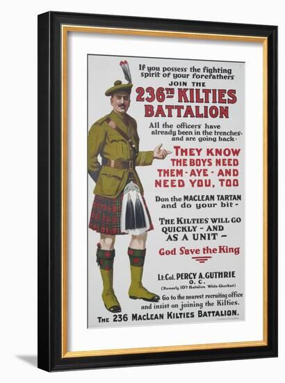 Canadian World War One Recruiting Poster-null-Framed Giclee Print