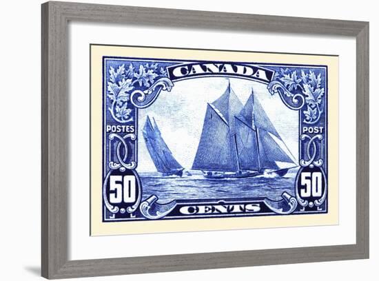 Canadian Yachting Postage Stamp-null-Framed Art Print