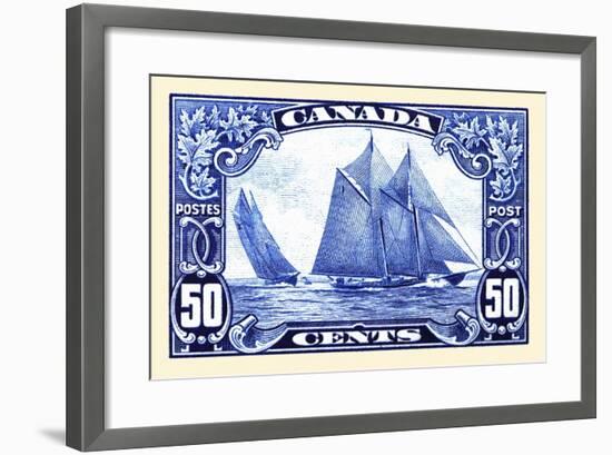 Canadian Yachting Postage Stamp-null-Framed Art Print