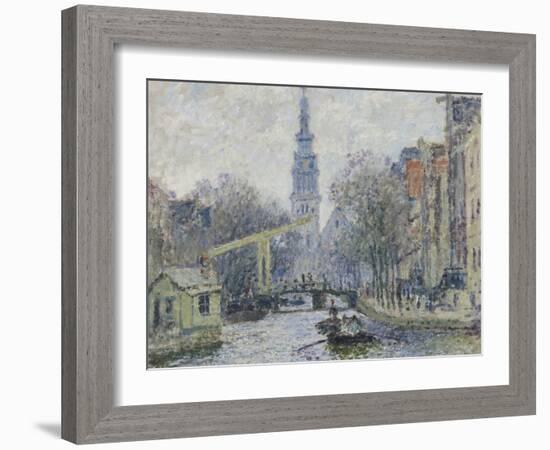 Canal a Amsterdam, 1874-Claude Monet-Framed Giclee Print