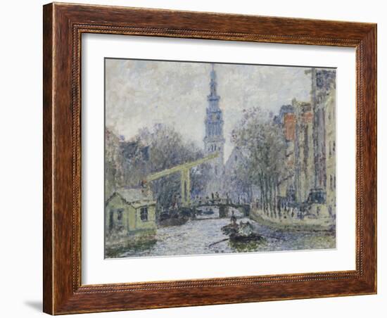 Canal a Amsterdam, 1874-Claude Monet-Framed Giclee Print