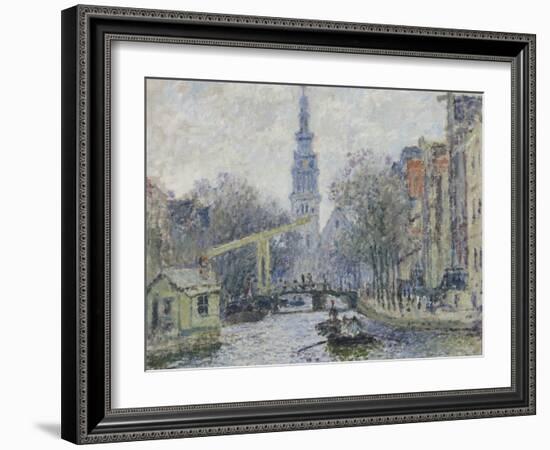 Canal a Amsterdam, 1874-Claude Monet-Framed Giclee Print