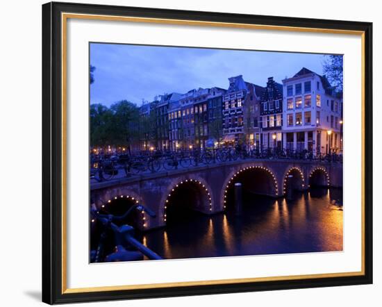 Canal and Bridge, Amsterdam, Holland, Europe-Frank Fell-Framed Photographic Print