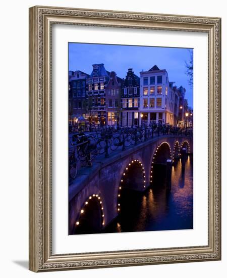 Canal and Bridge, Amsterdam, Holland, Europe-Frank Fell-Framed Photographic Print