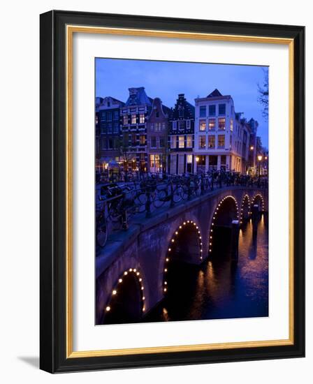 Canal and Bridge, Amsterdam, Holland, Europe-Frank Fell-Framed Photographic Print