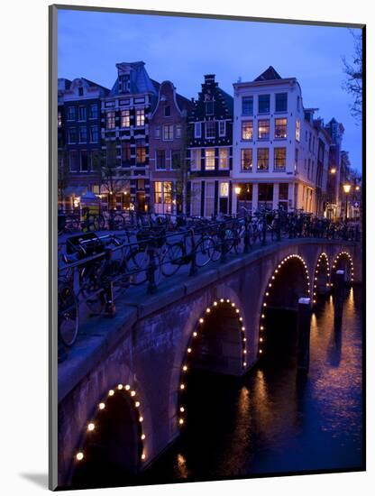 Canal and Bridge, Amsterdam, Holland, Europe-Frank Fell-Mounted Photographic Print