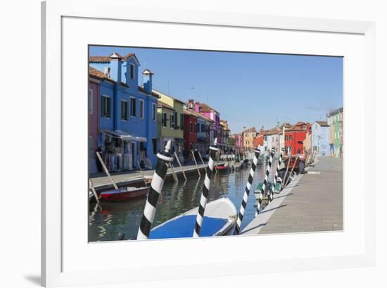 Canal and colourful facades, Burano, Veneto, Italy, Europe-Frank Fell-Framed Photographic Print