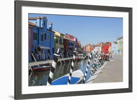 Canal and colourful facades, Burano, Veneto, Italy, Europe-Frank Fell-Framed Photographic Print