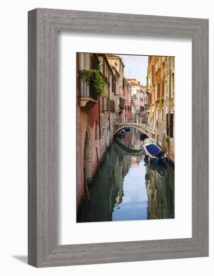 Canal and houses, Venice, Veneto, Italy-Russ Bishop-Framed Photographic Print