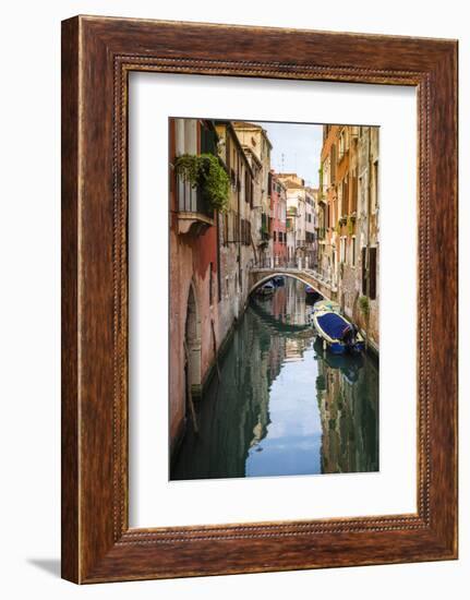 Canal and houses, Venice, Veneto, Italy-Russ Bishop-Framed Photographic Print