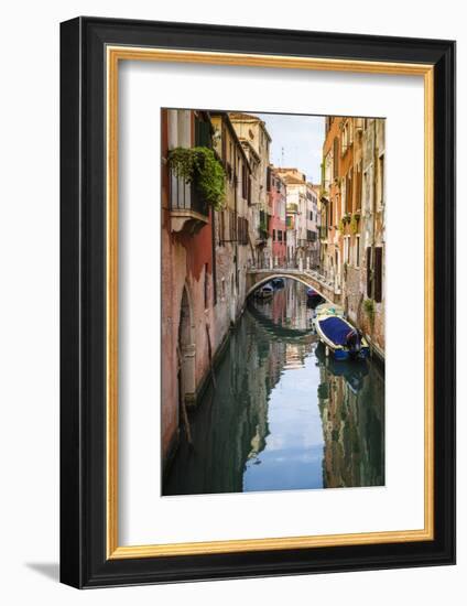 Canal and houses, Venice, Veneto, Italy-Russ Bishop-Framed Photographic Print