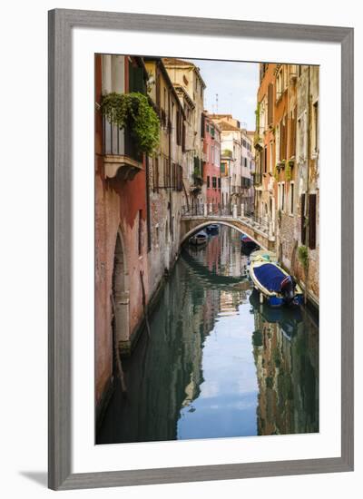 Canal and houses, Venice, Veneto, Italy-Russ Bishop-Framed Premium Photographic Print