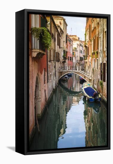 Canal and houses, Venice, Veneto, Italy-Russ Bishop-Framed Premier Image Canvas