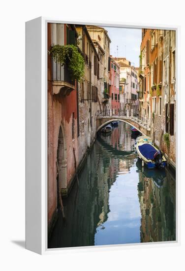 Canal and houses, Venice, Veneto, Italy-Russ Bishop-Framed Premier Image Canvas