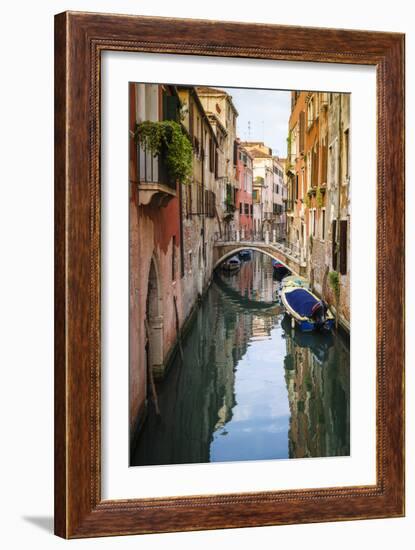 Canal and houses, Venice, Veneto, Italy-Russ Bishop-Framed Photographic Print