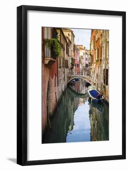 Canal and houses, Venice, Veneto, Italy-Russ Bishop-Framed Photographic Print