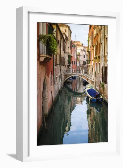 Canal and houses, Venice, Veneto, Italy-Russ Bishop-Framed Photographic Print