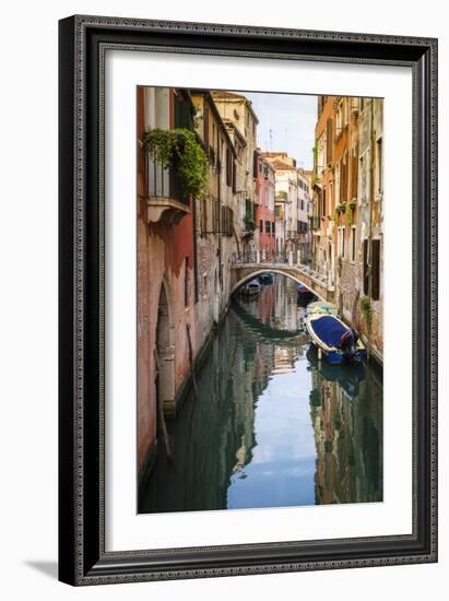 Canal and houses, Venice, Veneto, Italy-Russ Bishop-Framed Photographic Print