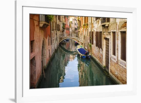 Canal and houses, Venice, Veneto, Italy-Russ Bishop-Framed Photographic Print