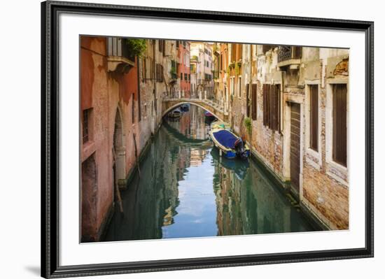 Canal and houses, Venice, Veneto, Italy-Russ Bishop-Framed Photographic Print