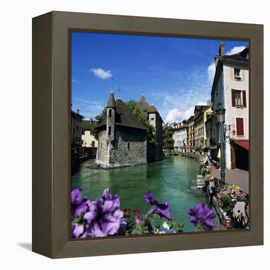 Canal and Palais De L`Ile, Annecy, Lake Annecy, Rhone Alpes, France, Europe-Stuart Black-Framed Premier Image Canvas
